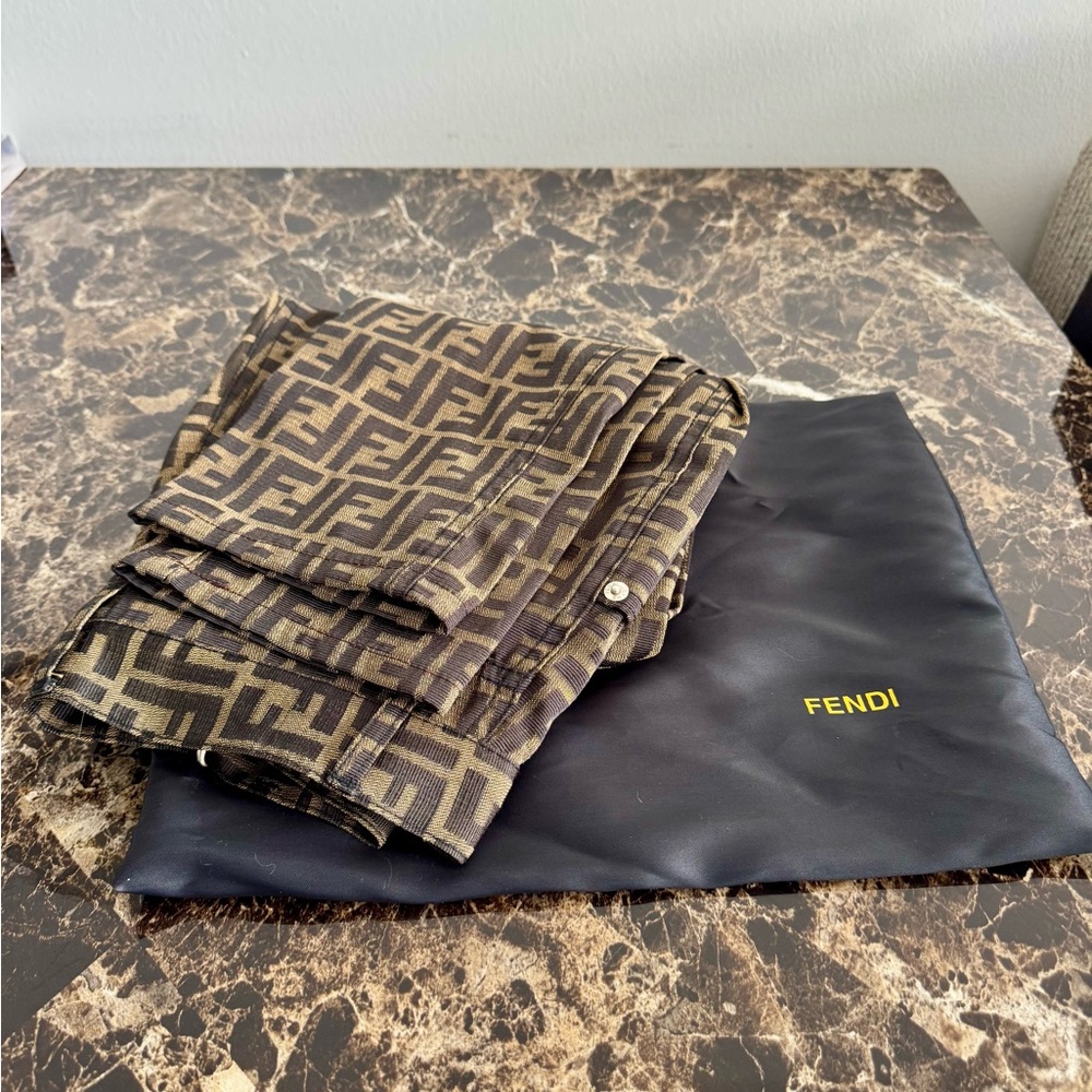 Fendi Brown and Black Monogram Pants